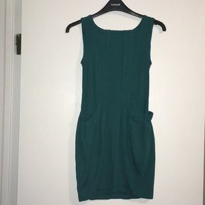 Topshop teal mini dress with pockets XS